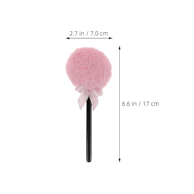 Lollipop Shape Fluffy Powder Puff Long Handle Makeup Applicator for Face and Body Loose Setting Powder Absorption