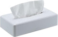 Tissue Box Cover, Rectangular White Wall Mounted Facial Paper Holder Dispenser, Prefert for Storage on Bathroom Vanity, Kitchen, Night Stand, Countertops Office and Car.