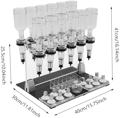 Manual Perfume Dispenser - 12-Bottle Liquid Filling Machine, Desktop Filler for Salon, Bar, Studio - Perfect Transfer Tool for Fragrance, Essential Oils & Cosmetics