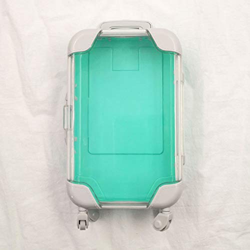 HBZGTLAD 10pcs false eyelashes packaging box pink luggage lashes suitcase mink lashes packing fluffy and curly case empty (Blue-green)