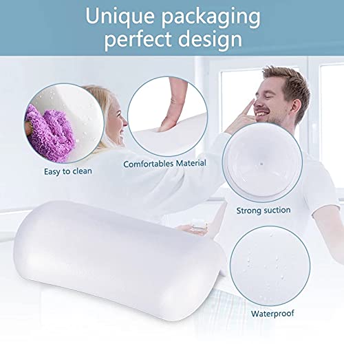 SPA Bath Pillow Non-slip Bathtub Headrest Soft Waterproof Bath Pillows with Suction Cups Easy To Clean Bathroom Accessories (1pc)