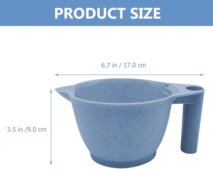 Beaupretty 2pcs Tint Bowl Mixing Bowls Hair Dye Bowls with Handle for Hair Color Mix for Barber Salon Home Blue