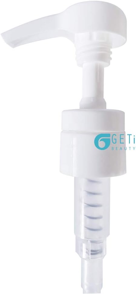 2-Pack Liter 33.8 oz Shampoo Conditioner Pump Dispenser | Fits Most Salon Brand Liter Size Bottles with a 1-inch Wide Opening | Not Compatible with Joico or Amika Bottles | White | by Geti Beauty