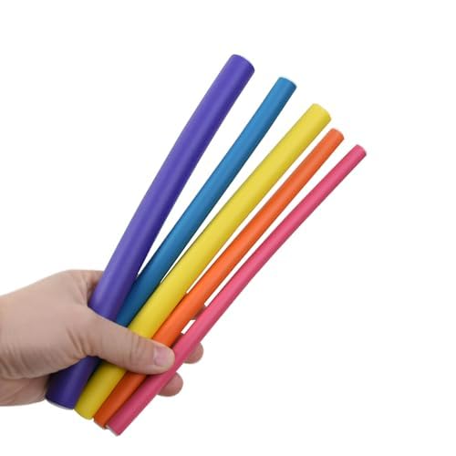 30 Pieces 9.45 Inch Flexible Hair Curling Rods Soft Foam Hair Curlers Rollers No Heat Bendable Curling Rods for Short Medium Long Hair (5 Colors)