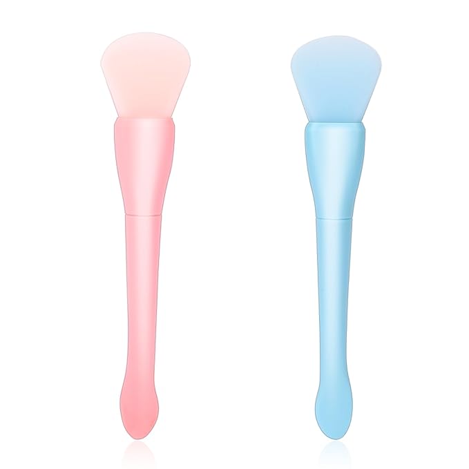 Silicone Face Mask Applicator, 2 Pcs Soft Skin Care Brush Double Head Moisturizers and Facial Mud Mask Applicator Face Cream Spoon Beauty Makeup Scrubber Facial Skin Care Tools for Apply Lotion