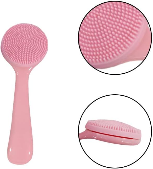 4 Pcs Silicone Facial Cleansing Brush, Manual Face Scrubber with Soft Bristles, Waterproof Exfoliating Brush for Daily Skincare Routine Blackheads Makeup Residues Removal