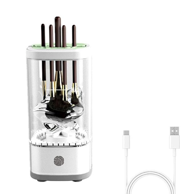 Makeup Brush Cleaner, LIFEES Premium Electric Makeup Brush and Sponge Cleaner Machine Super-Fast Dry and Deep clean, Automatic Makeup Brush Cleaner Solution for Makeup brushes & tools