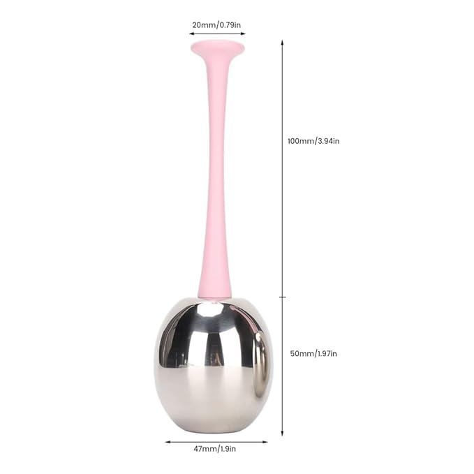 2pcs Facial Ice Globes Stainless Steel Facial,Massage Reduce Puffiness Eliminate Fine Lines Ice Globes Cryo Sticks for Skin Care,Targets Dark Circles,Puffiness,Wrinkles (Pink Handle)