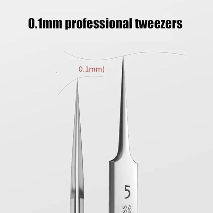3 Pcs Silver Professional Blackhead Tweezer Professional Facial Blackhead Remover Tweezers Precision Extractor Acne Blemish and Blackhead Removal Tools l with Storage Box Skin Care Tools Accessories