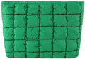 Puffy Quilted Makeup Bag for Women, Cosmetic Bag, Travel Toiletry Organizer Pouch Clutch (green)