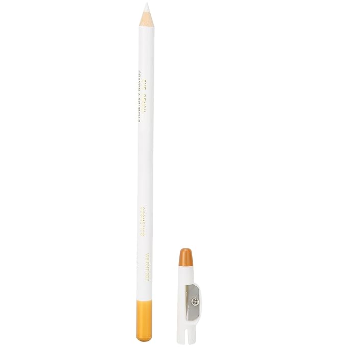 Beard Pencil, Premium Barber Pencil Beard Shaper with Built in Sharpener Hairline Razor Trace Pencils Beard Beard and Hairline, Professional Shaping Tool for Men (White)