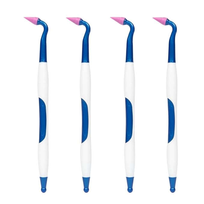 Gingival Stimulators 4 Pack - Dental Plaque Remover Tool, Gumline Brush, Gumline Dental Picks - Rubber Tip Stimulator, Latex-Free, Pack of 4