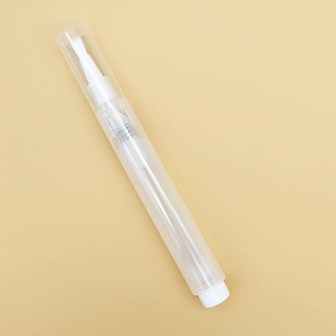3-Pack 6ml Refillable Cuticle Oil Pens, Reusable Empty Nail Oil Pens Empty, Fillable Oil Applicator, Transparent Cosmetic Container (White)