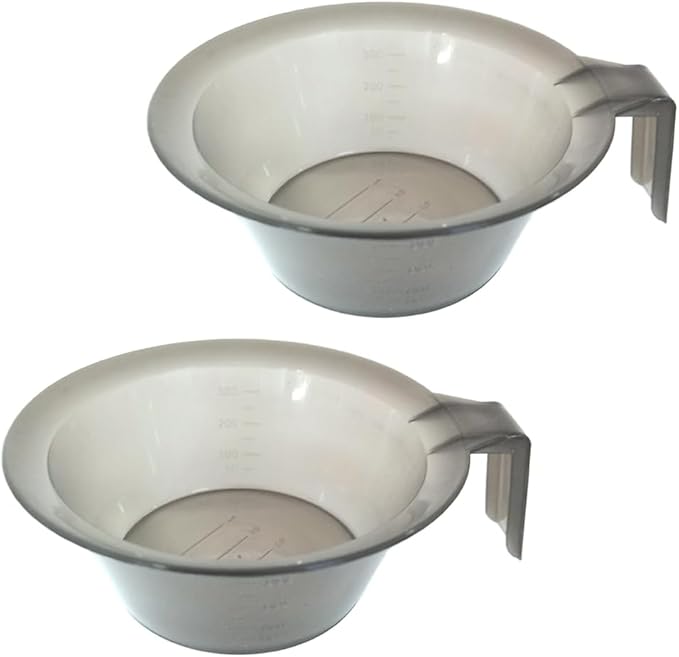 lasenersm 2 Pieces Hair Color Mixing Bowl Hair Color Bowl Hair Dye Bowl Applicator Bowl Plastic Color Mixing Tint Bowls Hair Dyeing Bowls Dyeing Coloring Tool for Home Salon Hairdressing, Gray