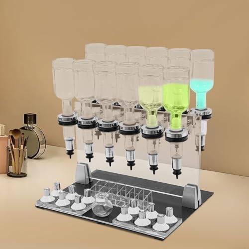 Manual Perfume Dispenser - 12-Bottle Liquid Filling Machine, Desktop Filler for Salon, Bar, Studio - Perfect Transfer Tool for Fragrance, Essential Oils & Cosmetics
