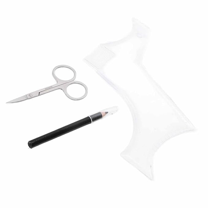 3pcs Men's Beard Shaping Tool Set - Professional Scissors Comb Pen for Precise Styling Transparent Design Home Grooming Kit