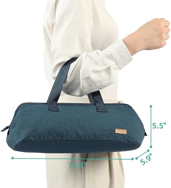 NISHEL Hair Tools Travel Carrying Bag, Portable Hair Air Wrap Dryer Case, Hair Dryer/Curling Iron/Airstraight Attachment Organizer, Lake-Blue