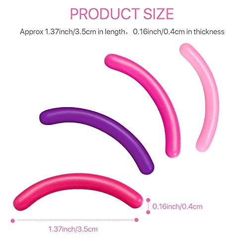 Mudder 80 Pieces Eyelash Curler Refills Eyelash Curler Pads Silicone Rubber Replacement Refills Pads for Universal Eye Lash(Rose Red, Purple, Pink and Dark Rose Red)