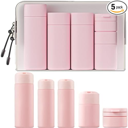 Travel Bottles Set - TSA Approved Leak Proof Squeezable Containers for Toiletries, Conditioner, Shampoo, Lotion & Body Wash Accessories (pink)