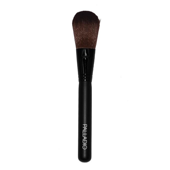 Palladio Powder Brush, Large All Over Face Makeup Brush, Buffs Loose Powder, Flawless Blending, Smooth Finish, Synthetic Natural Bristles, Soft Feel, Comfortable Grip, Professional Application.