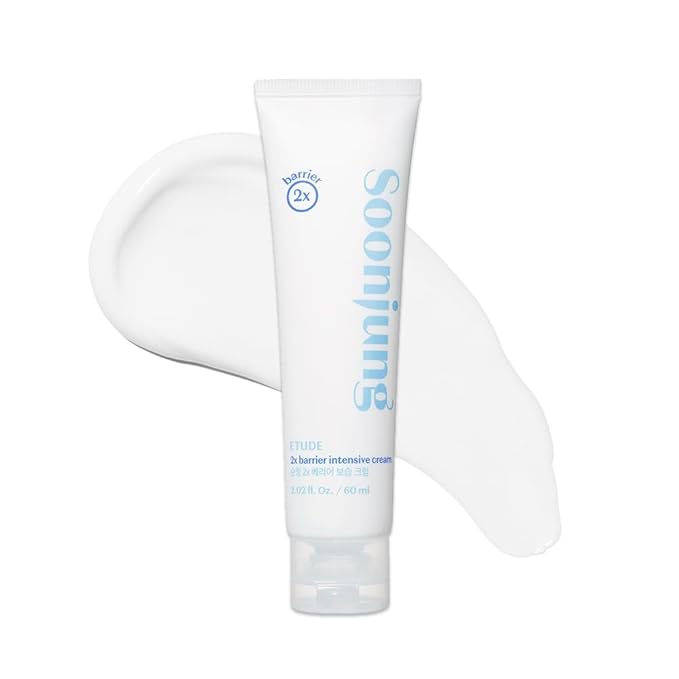ETUDE SoonJung 2x Barrier Intensive Cream Light Texture | Vegan Korean Face Moisturizer for Sensitive Skin, Day & Night Cream, Barrier Cream with Panthenol (2.02 fl oz)