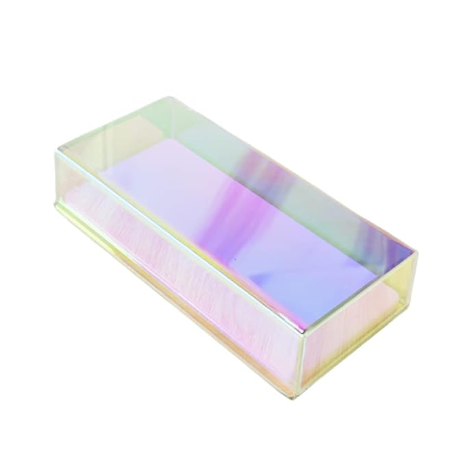 Grafting False Eyelash Acrylic Extension Pallet Organizer, Eyelash Extension Glue Tweezers Plate Makeup Palette, Dustproof Storage Box Display Training Tools Salon (Dazzling S with cover)