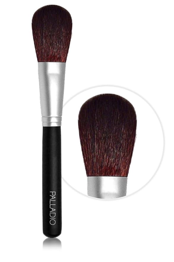 Palladio Powder Brush, Large All Over Face Makeup Brush, Buffs Loose Powder, Flawless Blending, Smooth Finish, Synthetic Natural Bristles, Soft Feel, Comfortable Grip, Professional Application.