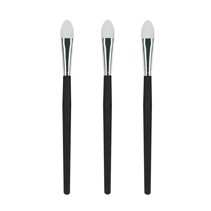 LORMAY 3 Pcs Silicone Eyeshadow and Lip Mask Makeup Brushes, Professional Tools for Applying Cream or Liquid Eye Shadows and Lip Colors