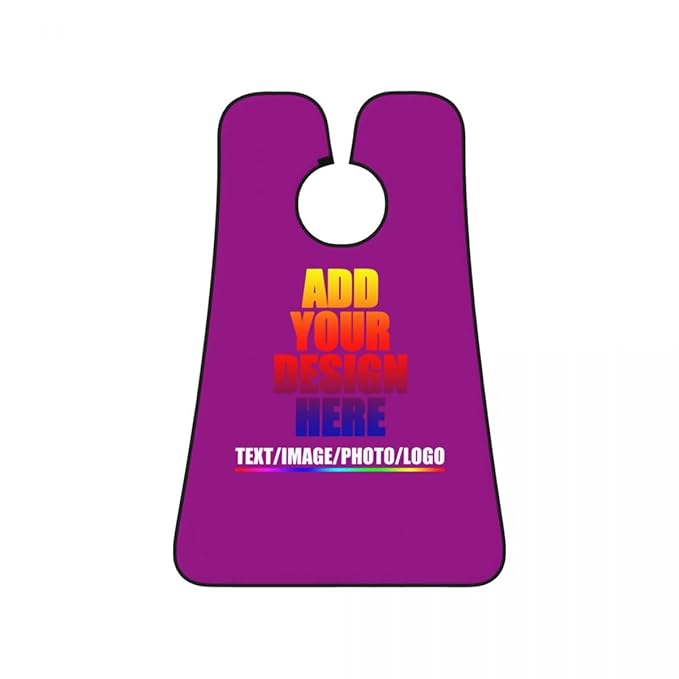 Personalized Custom Beard Bib Apron Design Your Photo Text Logo Beard Hair Catcher Non-Stick Beard Shave Capes for Trimming Shaving Light Purple
