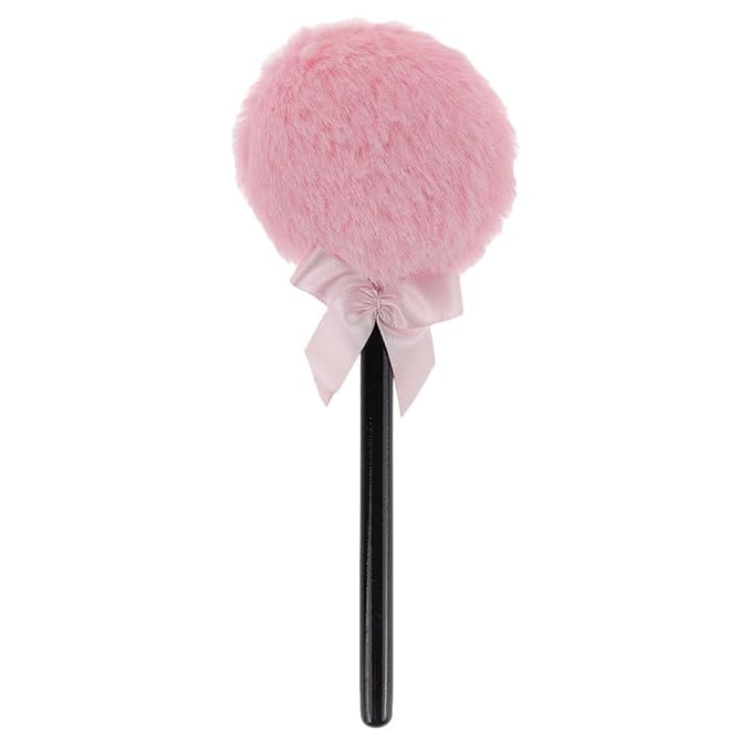 Lollipop Shape Fluffy Powder Puff Long Handle Makeup Applicator for Face and Body Loose Setting Powder Absorption