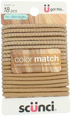 Scunci Beautiful Blends Hair Ties, 18 Count (Pack of 1)