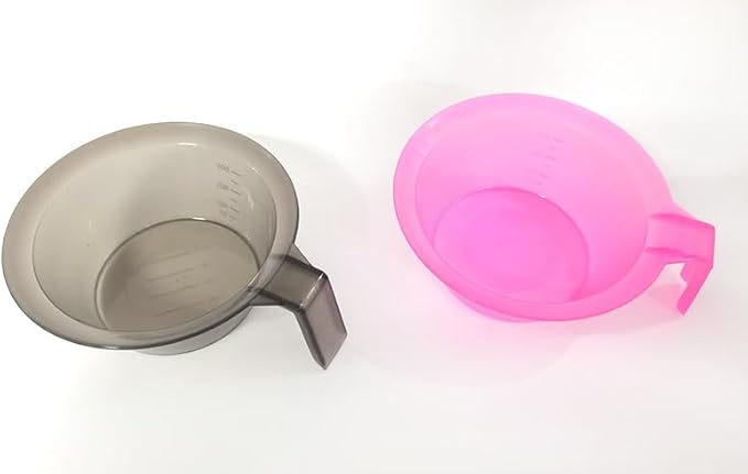 lasenersm 4 Pieces Hair Color Mixing Bowl Hair Color Bowl Hair Dye Bowl Applicator Bowl Plastic Color Mixing Tint Bowls Hair Dyeing Bowls Dyeing Coloring Tool for Home Salon Hairdressing, Pink, Gray