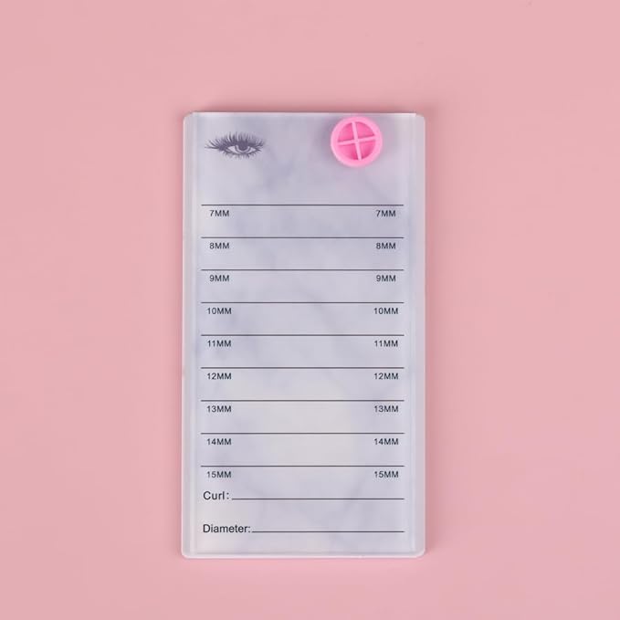 Acrylic Eyelash Pallet For 8 Layers Storage Organizer, Grafting False Eyelashes With 7-15mm Scale Glue Cup Palette, Cosmetic Beauty Extension Supplies (A Marble White Pallet)