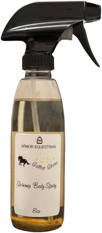 Horse Gallop Glitter Gift Set, 4 Items - Hoof Polish, Body Glitter, Mane and Tail Gel, Shimmer Body Spray (Gold)