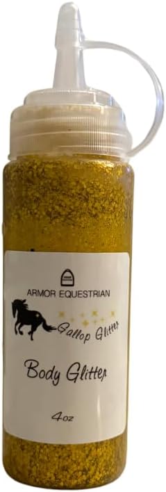 Horse Gallop Glitter Gift Set, 4 Items - Hoof Polish, Body Glitter, Mane and Tail Gel, Shimmer Body Spray (Gold)