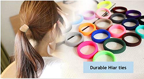 CÉLLOT 100PCS Elastic Hair Ties, 4cm Diameter Seamless Nylon Bands, Normal Ponytail Holders for Women & Children