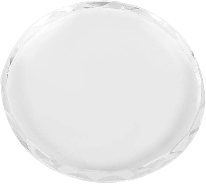 Glass Nail Art Palette, Round Makeup Mixing Palette for Nail Polish, Gel & Paint, Cosmetic Glass Tray for Nail Art, Eyelash Glue & DIY Drawing Tool