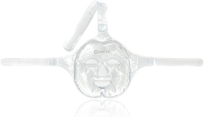 Face Ice Pack/Ice Mask for Face & TMJ Relief, Reusable Hot Cold Gel Pack for Post-Surgery Recovery, Puffy Eyes, and Swelling, Full Coverage Ice Mask (White)