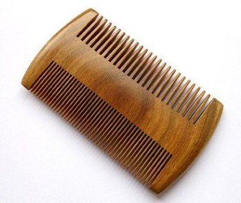 Green Sandalwood Beard Comb, 4" Long Two Sides, Handmade Natural No Static Comb with Aromatic Scent for Long and Short Beards, Mustache Comb, Pack of 1 Pcs