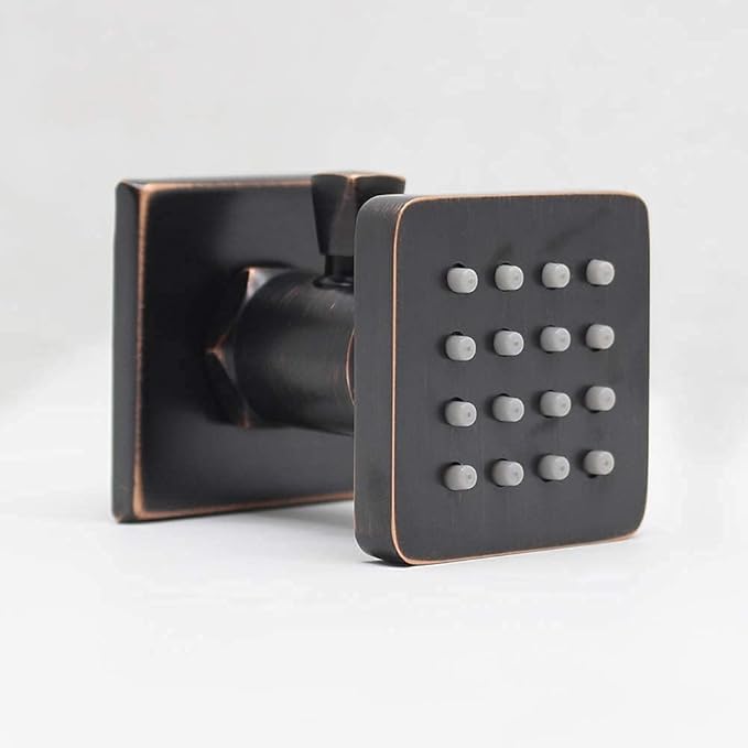 (Upgrade) Shower Body Jets with On-Off switch Solid Brass Shower Body Spray Massage Nozzle Wall Jets, Flow Can Be Controlled, Showerhead Can Swivel (4PCS, Oil Rubbed Bronze)