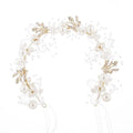 Wedding Hair Accessories for Kids, Flower Girl Accessory, Princess Headpiece White Headband Pearl and Girls Cute Bridal Band, Women's Fashion Headbands, Flower Pearl Gold
