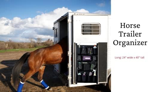 Equine Long Trailer Door Caddy - Horse Trailer Door Caddy Grooming Bag Stall Organizer - Horse Equipment Trailer Door Caddy Storage Bag - Trailer Grooming Bag Door Caddy Organizer