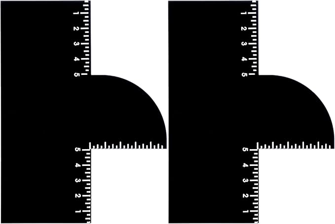 2 Pcs Barber Enhancement Card,Black Shape up Tool for Hairline,T Shape Enhancement Card for Barbers,with Measurement Reusable Enhancements Cards for Precise Edge Beard Line UP