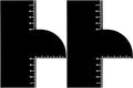2 Pcs Barber Enhancement Card,Black Shape up Tool for Hairline,T Shape Enhancement Card for Barbers,with Measurement Reusable Enhancements Cards for Precise Edge Beard Line UP