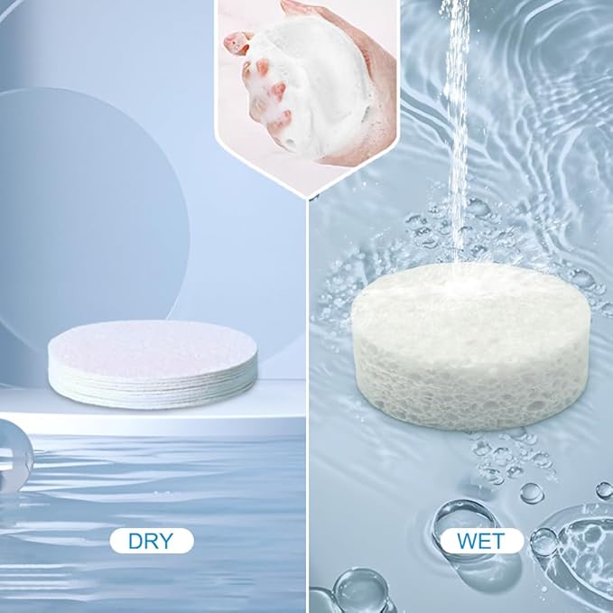 30 Count Compressed Facial Sponges Mini Soft Cellulose Pads for Facial Cleansing Exfoliating Makeup Removal and Face Masks Ideal for Home and Travel