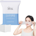 200PCS Makeup Wet Cotton Pads for Face Stretchable Wet Compress Cosmetic Cotton Pads with Hole Tear Mask Paper Towel Makeup Remover Cotton Sheets Moisturizing Facial Makeup Pads