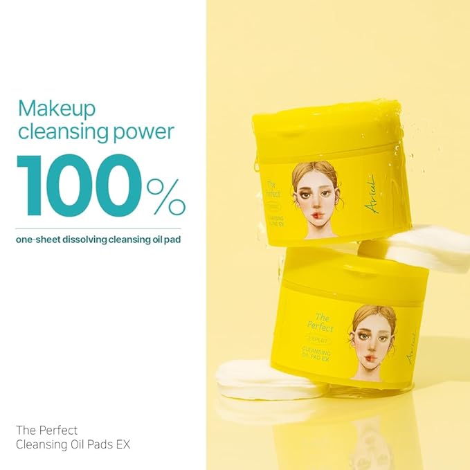 Ariul The Perfect Cleansing Oil Pad EX – Korean Facial Cleansing Pads for Makeup Removal, Gentle Oil Makeup Remover Wipes with Plant Extracts, Hydrating Face Cleanser Pads (60 Sheets)
