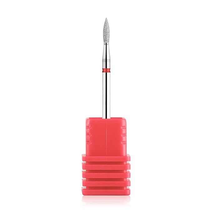 NMKL38 Flame Shape Diamond Cuticle Nail Drill Bit Pro Manicure for Nail Prep 3/32 Shank efile Bit (240-021R)