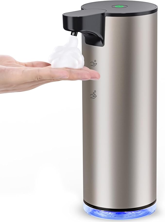 Automatic Soap Dispenser Foam Rechargeable: Touchless Soap Dispenser Stainless Steel with Sensor for Bathroom Kitchen