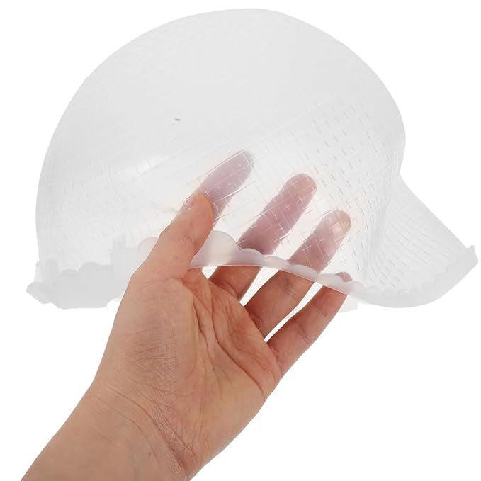 Reusable Silicone Highlight Cap with Hook Hair Dye Cap with Holes for Even Hair Coloring at Home and Salon Use
